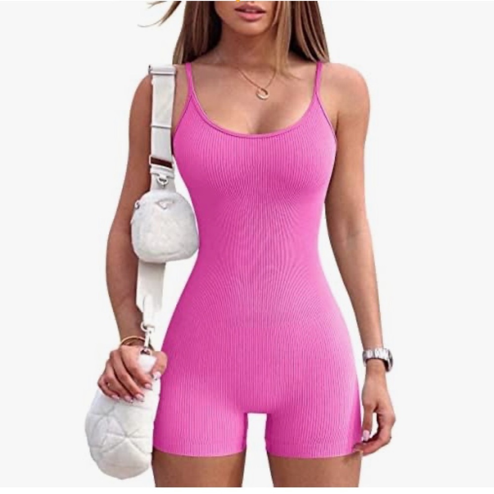 🆕 OQQ Women's Ribbed Exercise Rompers Small